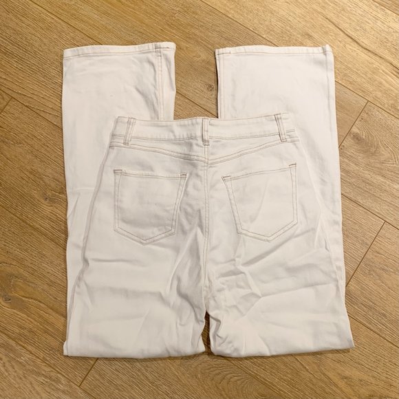 REWASH Super High Rise Wide Leg White Cream Jeans Size 28 - Picture 3 of 6